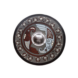 Viking shield with ravens and triquetras