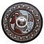 Viking shield with ravens and triquetras