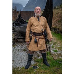 Historical tunic with authentic lining, honey brown