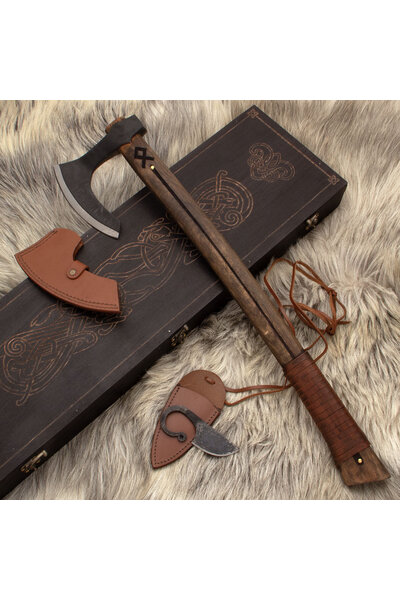Viking set Othala axe and knife