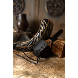 Drinking horn Gorm with leather holder