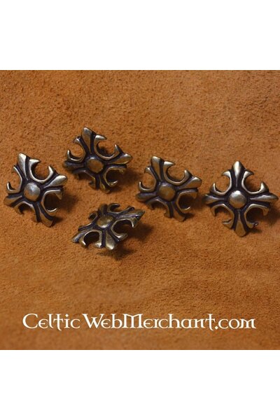Medieval lily (set of 5 pieces), silvered bronze
