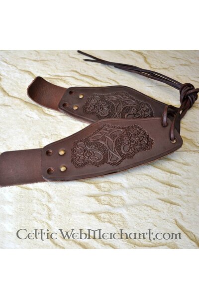 Pair of Viking wrist guards, brown