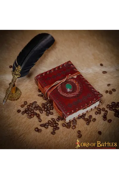 Leather book with stone