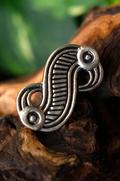 Frankish eagle fibula, silver color