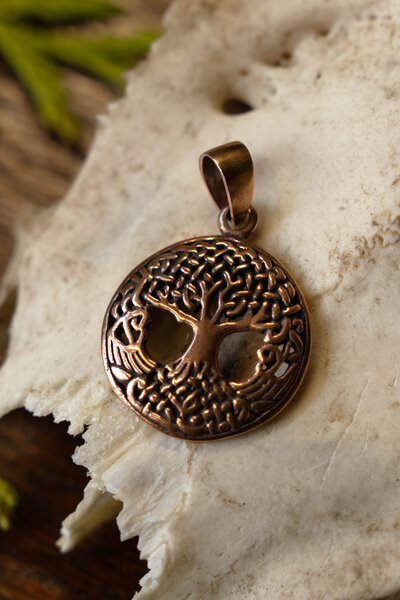 Knotted tree of life, bronze