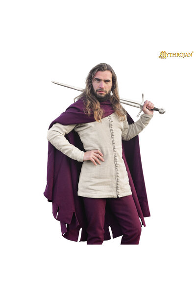 14th Century Bocksten Man cloak, wool, wine red