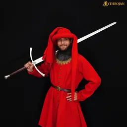 Late medieval houppelande, red