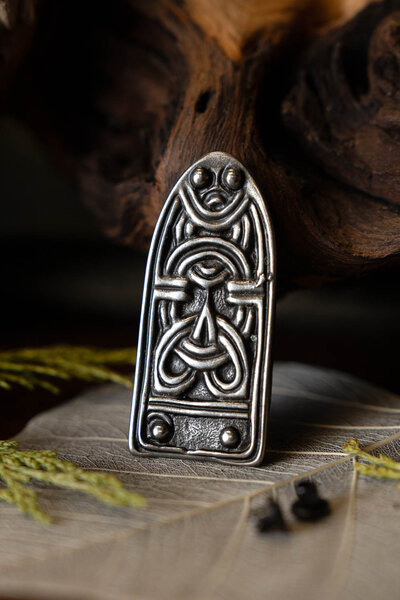 Anglo-Scandinavian belt end, silvered