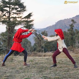 Medieval chausses, wool, dark red