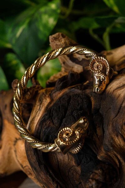Viking bracelet with ram heads