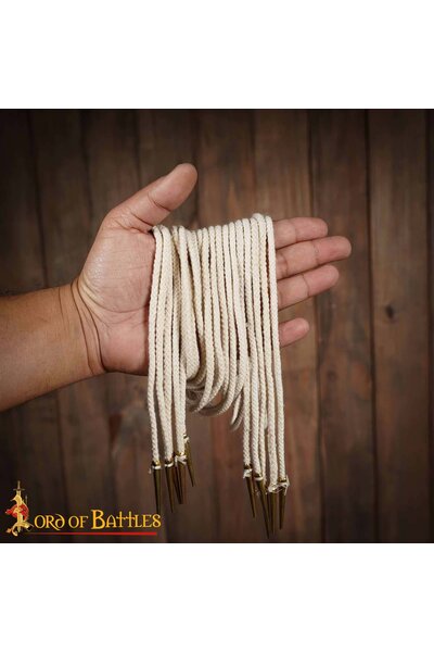 Laces with aiglets 150 cm, set of 5, natural