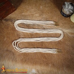Laces with aiglets 150 cm, set of 5, natural
