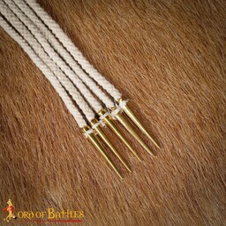 Laces with aiglets 150 cm, set of 5, natural