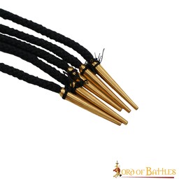 Laces with aiglets 150 cm, set of 5, black