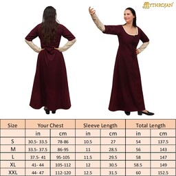 15th-17th Century Cotehardie, Wool, Red