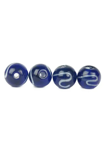 Viking glass bead Gotland, set of 3, blue
