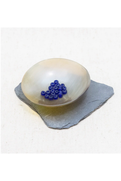 Blue glass bead, set of 10