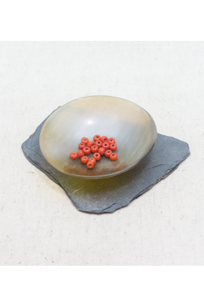 Red glass bead, set of 10