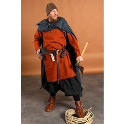 Diamond twill tunic, 100% wool, orange-red