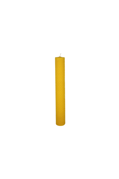 Rolled beeswax candle 23 cm, honeycomb