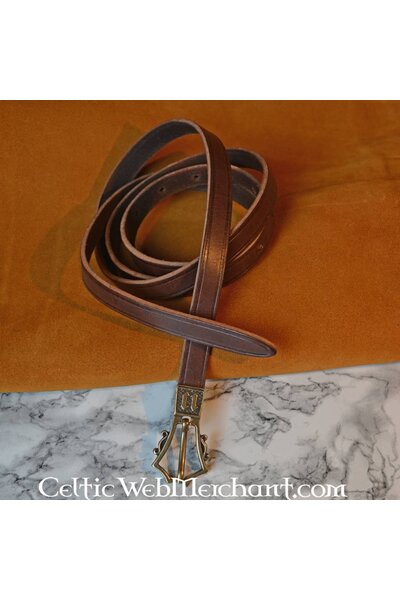 14th century Gothic belt, brown silvered