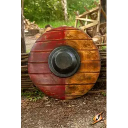 LARP round shield, red-wood 50 cm