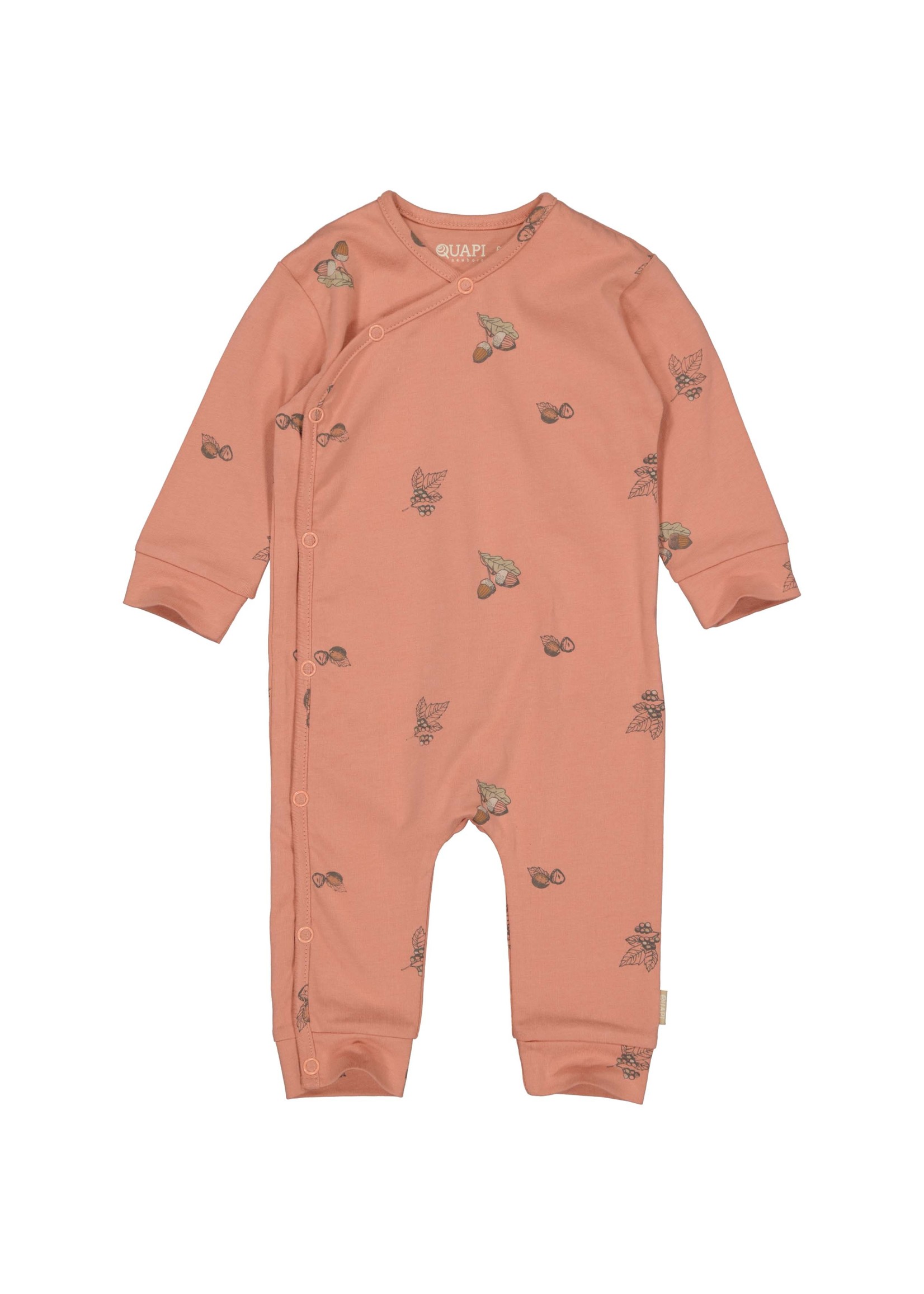 Quapi Playsuit Rosa AOP Pink Rose Nuts