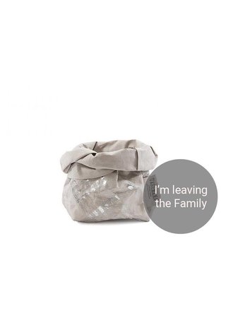 UASHMAMA® SALE! Paper Bag Modern Print Grey/Silver