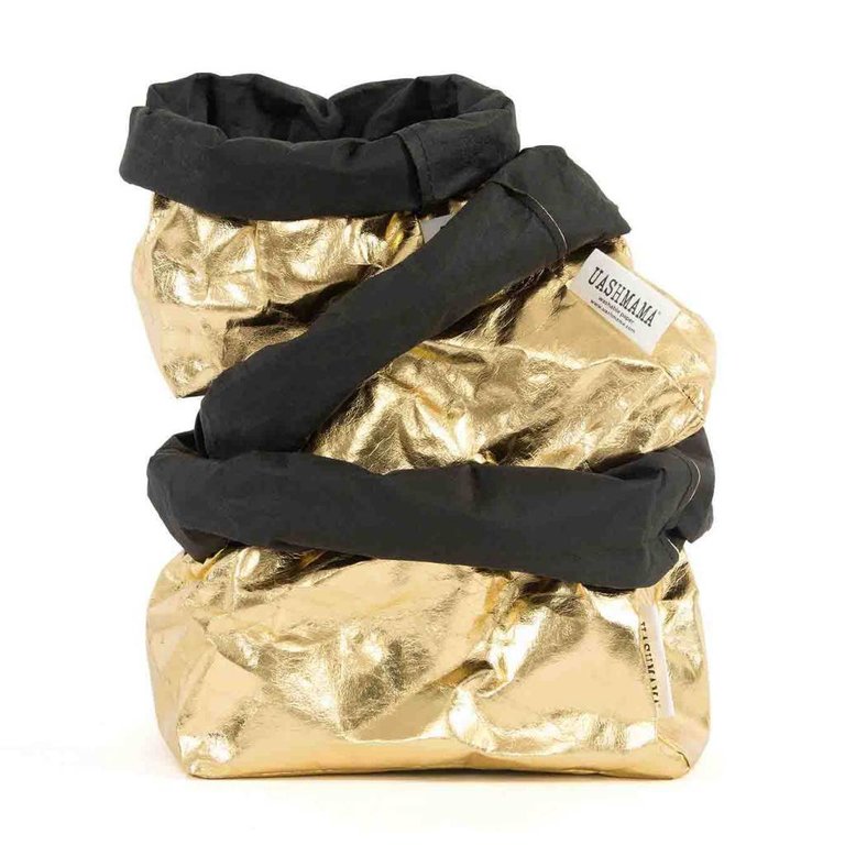 UASHMAMA® Paper Bag Gold/Black