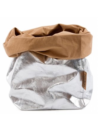 UASHMAMA® Sac de papier d'argent et naturel UASHMAMA® Sac de papier d'argent et naturel