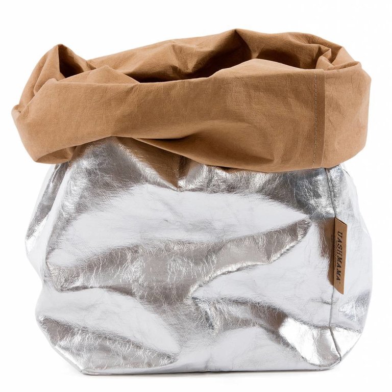 UASHMAMA® Paper Bag Silver & Natural