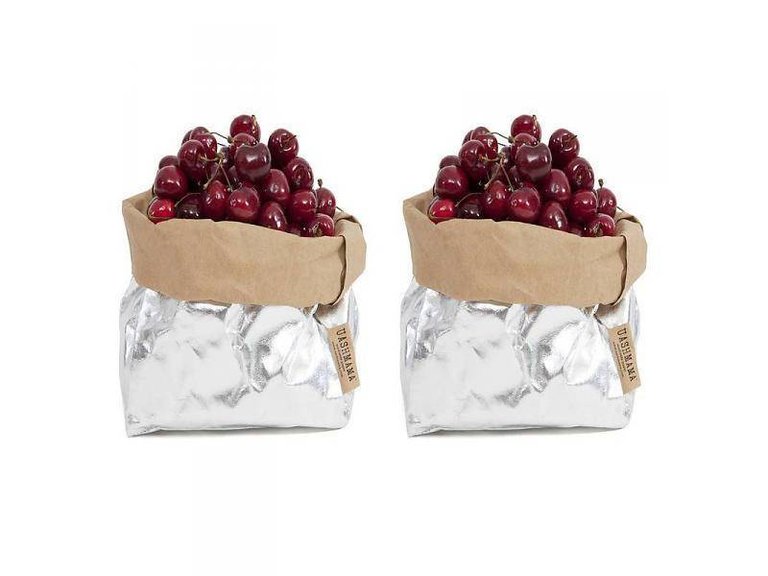 UASHMAMA® Paper Bag Silver & Natural