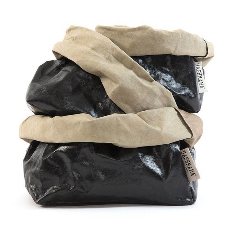 UASHMAMA® Paper Bag Black & Sand