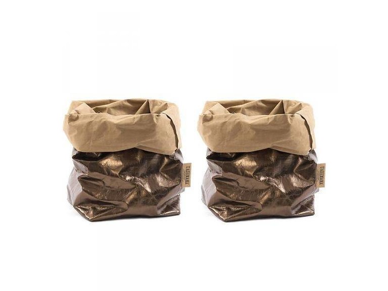 UASHMAMA® Sac en papier Bronze et naturel