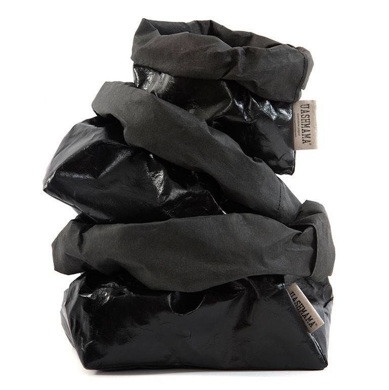 UASHMAMA® Paper Bag Metallic Black