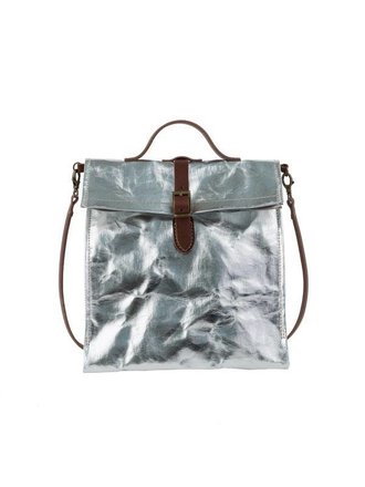 UASHMAMA® Lunch Bag Metallic with Shoulder Handle
