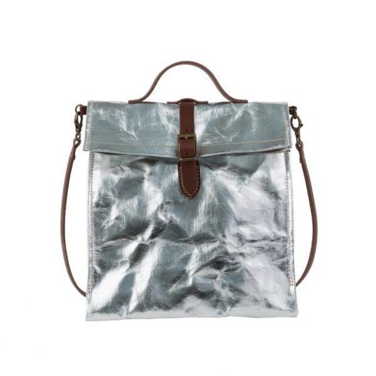 UASHMAMA® Lunch Bag Metallic with Shoulder Handle