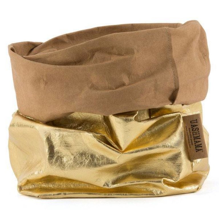 UASHMAMA® Paper Bag Gold & Natural