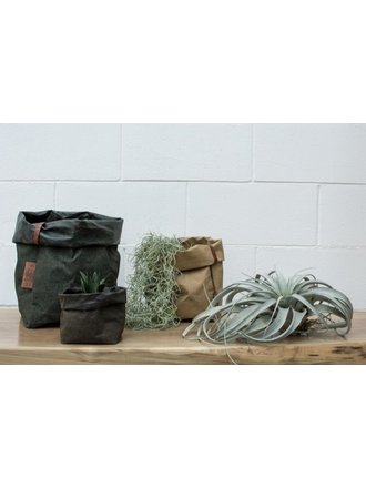 UASHMAMA® Sac de papier carré TEC gris foncé