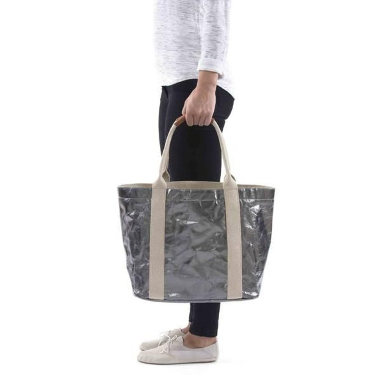 UASHMAMA® Shopper Giulia Dark Gray Metallic