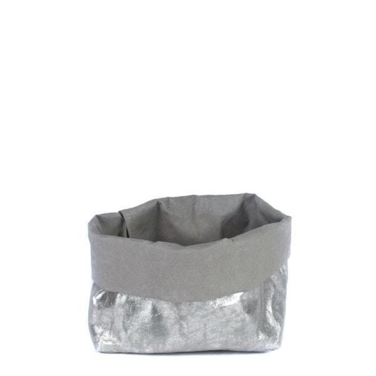 UASHMAMA® Sac en papier Nuvola argent et gris