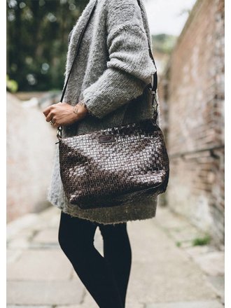 UASHMAMA® Sac à bandoulière Gemma Caffe Tressé UASHMAMA® Sac à bandoulière Gemma Caffe Tressé