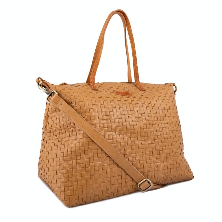 UASHMAMA® Sac Gemma Tressé Camel