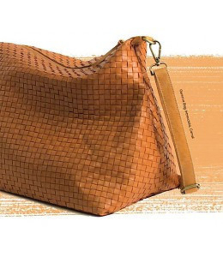 UASHMAMA® Gemma Bag Weaved Camel