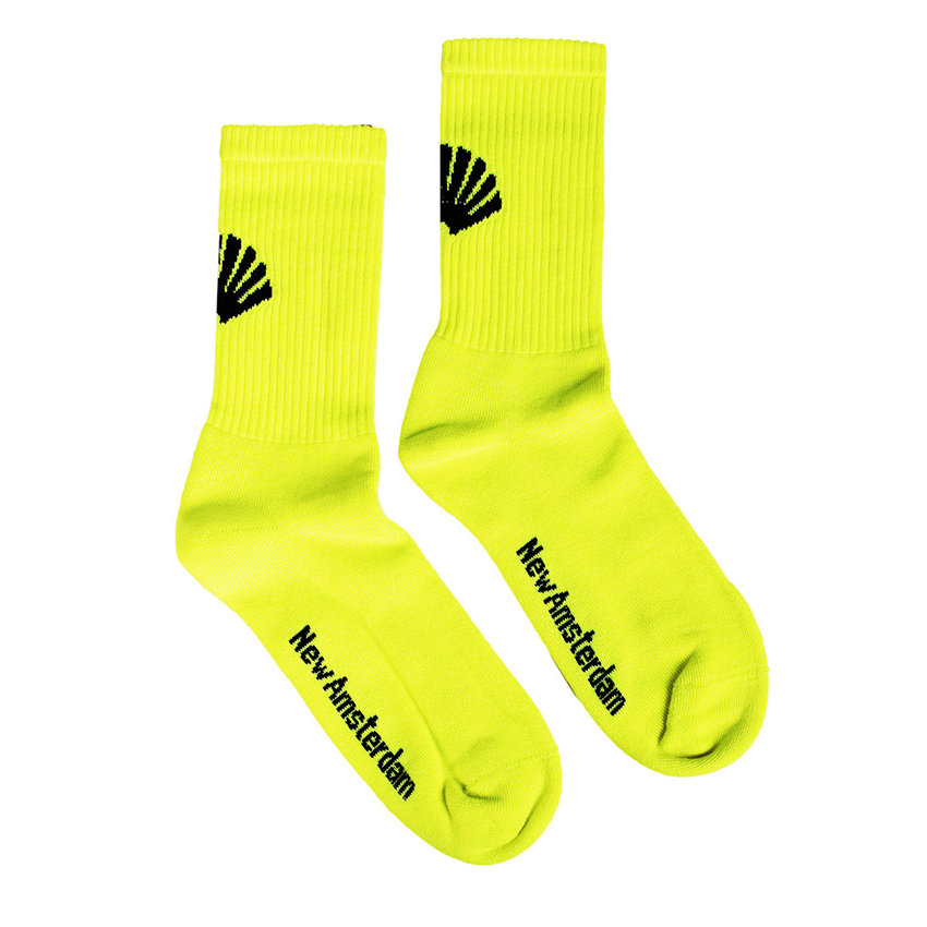 New Amsterdam Surf Association  Logo Socks Neon