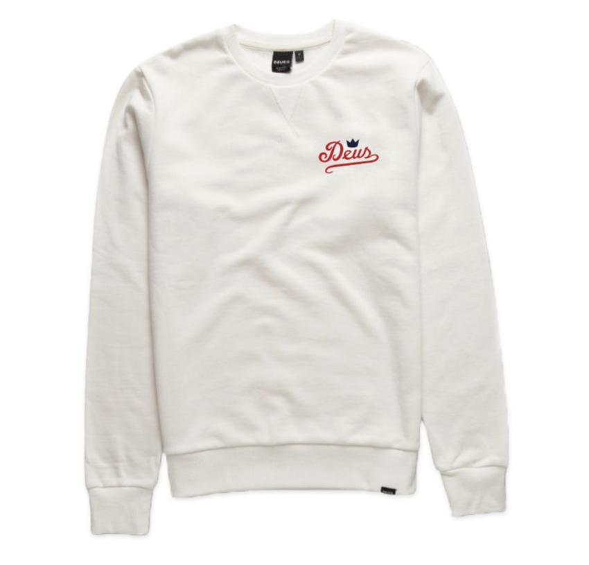 Deus Ex Machina Baretta x Deus '10 Year Anniversary' Crew Vintage White