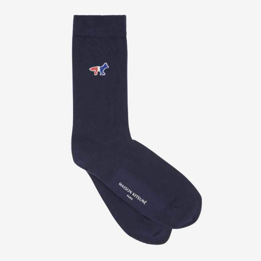 Maison Kitsuné  Tricolor Fox Socks Navy