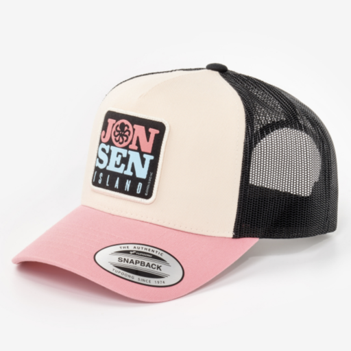 Jonsen Island Trucker Hat Mercury White/Black/Pink
