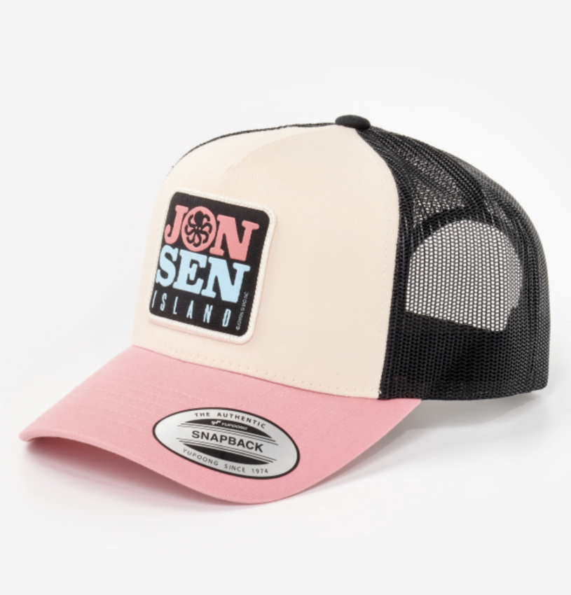 Jonsen Island Trucker Hat Mercury White/Black/Pink